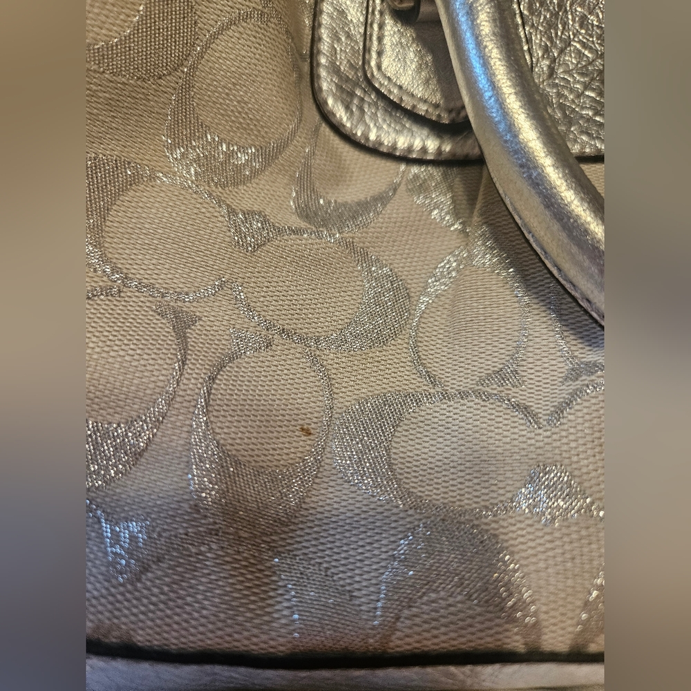 Coach White And Silver Ashley Satchel - Picture 6 of 6